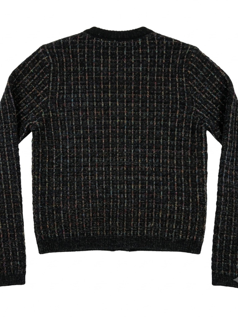 Talbots Black Metallic Tweed Braided Trim Cardigan ✨ French Girl Quiet Luxury M - Picture 8 of 8